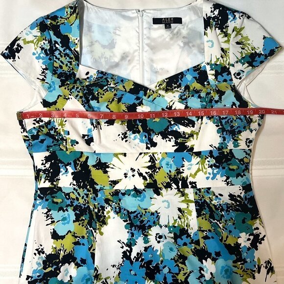 Alex Marie‎ Floral Sheath Dress Square Neckline Cap Sleeve Size 12 EUC - Picture 5 of 14